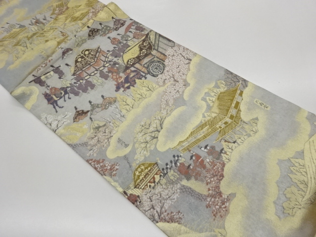 いづくら織物製　洛中洛外図織出し袋帯